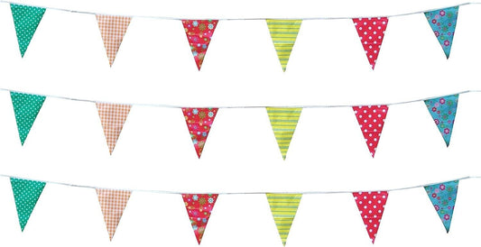 C1351 Multicoloured Shabby Chic Vintage Print Bunting with 35 Pennants