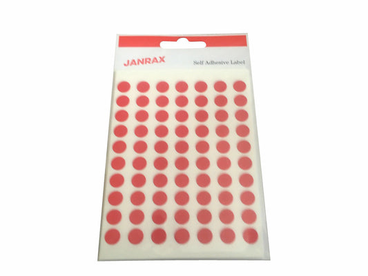 Pack of 560 Red 8mm Round Labels - Stickers