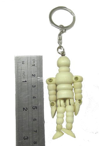 2.5" Wooden Manikin Keyring - Movable Wood Limbs