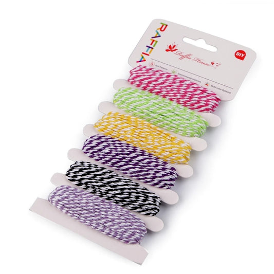 5m Raffia Craft Assorted Two Colour Cotton Thread String