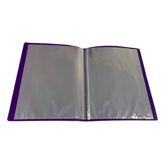 A5 Purple Flexible Cover 20 Pocket Display Book