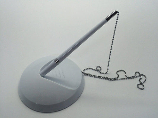 White Reception Counter Pen on Chain
