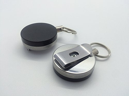 Round Retractable Key Reel with Key Ring