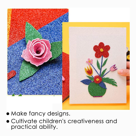 Pack of 10 20 x 30cm Glitter Eva Sponge Paper