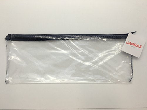 13x5" Navy Blue Zip Clear Exam Pencil Case - Pen Bag Make Up {DC}