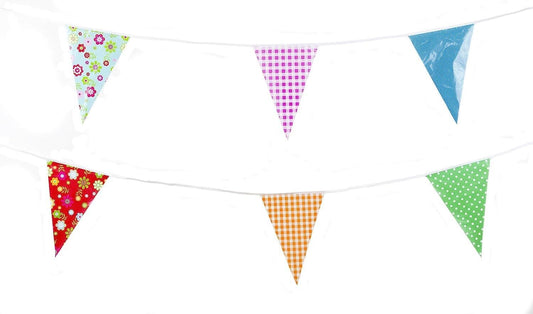 C1003 Multi Coloured and Design Shabby Chic Vintage Print Bunting 10m with 20 Pennants