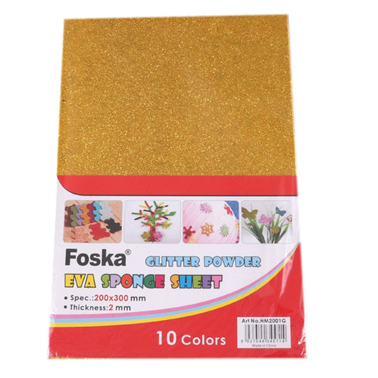 Pack of 10 20 x 30cm Glitter Eva Sponge Paper