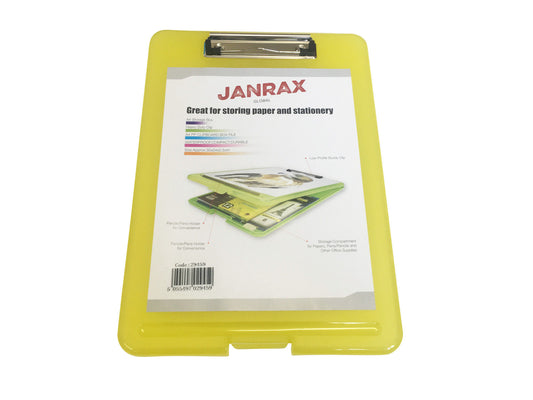 A4 Yellow Clipboard Box File - Storage Filing Case