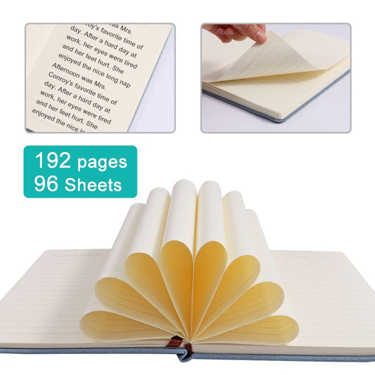 Single A5 96 Sheets Ruled PU Leather Hardcover Notebook with Elastic Closure