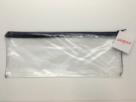 13x5" Navy Blue Zip Clear Exam Pencil Case - Pen Bag Make Up {DC}