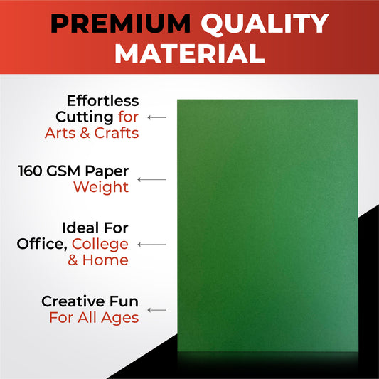 Pack of 50 A5 Pastel Green Coloured Card 160gsm Sheets