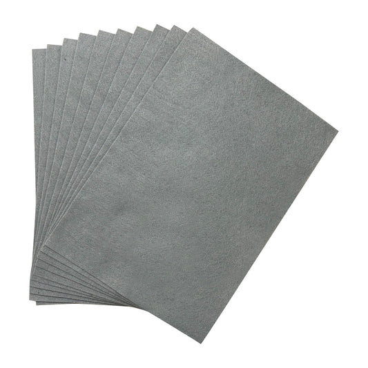 Pack of 10 A4 Grey Coloured Felt 180gsm Sheets