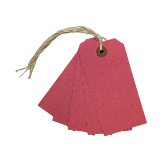 Pack of 50 Dark Pink Strung Tags 120mm x 60mm