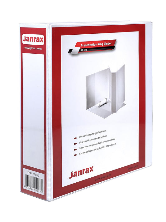 A4 White 3” (76mm) Presentation 2D Ring Binder with Fully Customisable Covers