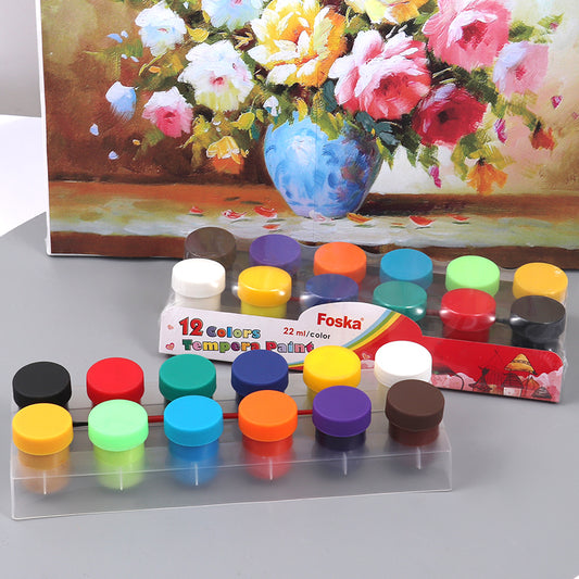 Pack of 12 Tempera Paints Watercolour