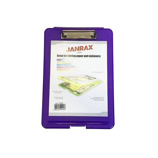 A4 Purple Clipboard Box File - Storage Filing Case