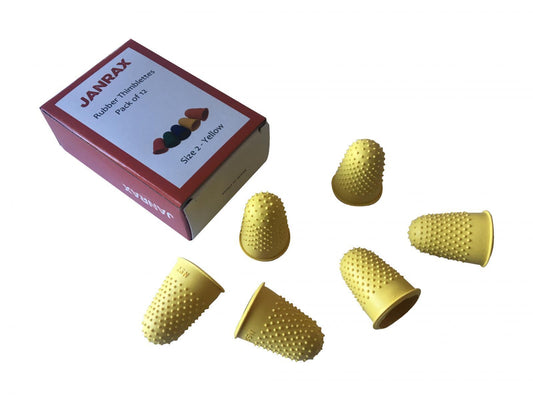 Yellow No.2 Rubber Thimblettes Pack of 12