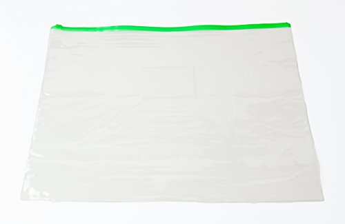 Pack of 12 A3 Green Zip Zippy Bags