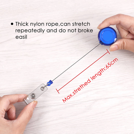 Box of 100 Blue Pull Reel for Name Badge Holder