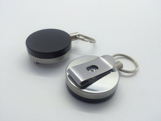 Round Retractable Key Reel with Key Ring