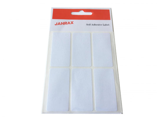 Pack of 48 White 25x50mm Rectangular Labels - Adhesive Stickers - Send 2 Packs