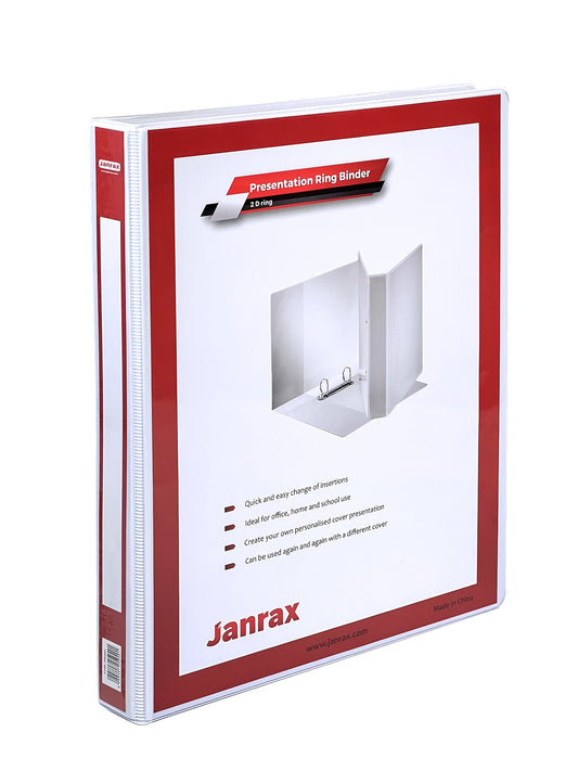 A4 White 1” (25mm) Presentation 2D Ring Binder with Fully Customisable Covers