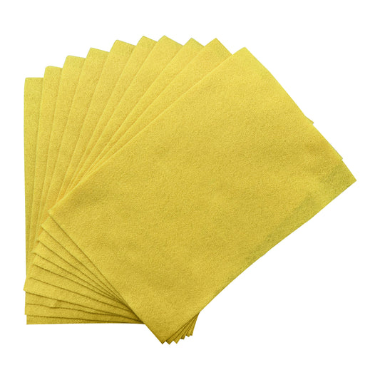 Pack of 10 A4 Yellow Coloured Felt 180gsm Sheets