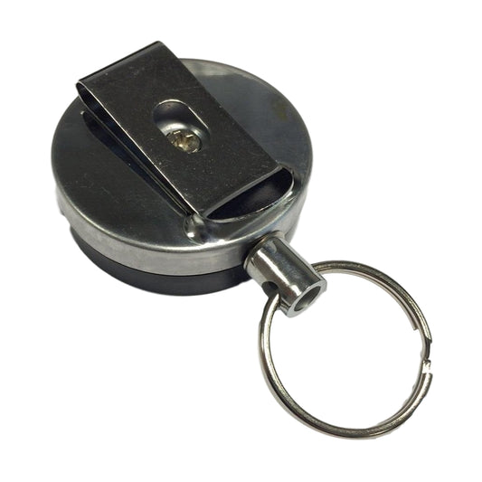 Round Retractable Key Reel with Key Ring