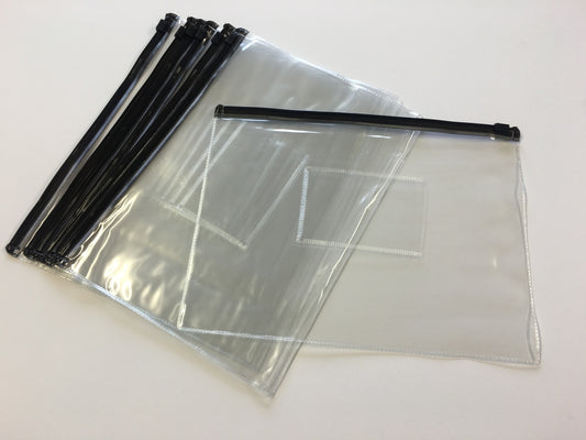 Pack of 12 A5 Black Zip Zippy Bags - Janrax 708527