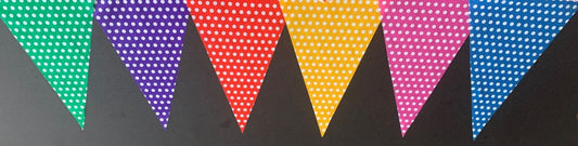 C1015 Polka Dot Bunting with Orange String 10m with 20 Pennants