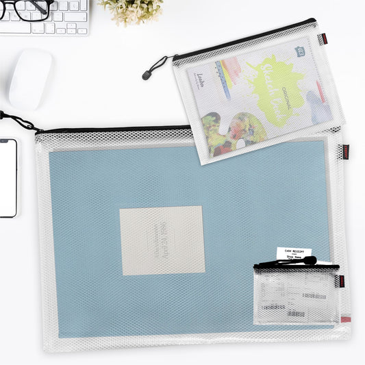 Premium A5 Black Zip Mesh Bag by Janrax