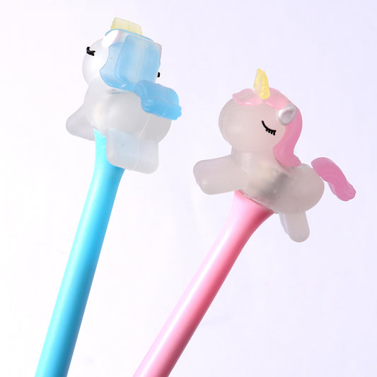 Unicorn Flash Light-UP Fancy Ball Pen