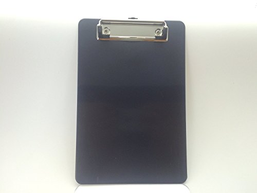 A5 Black Solid Plastic Clipboard - with Ruled Side
