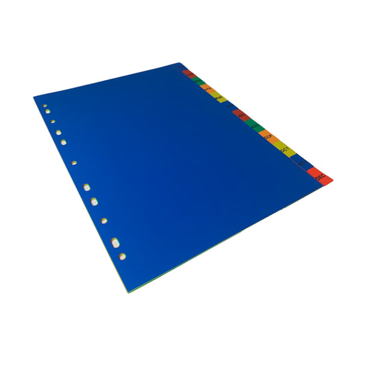 A4 Jan - Dec Month Polypropylene Dividers with Reinforced Index Cover