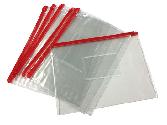 Pack of 12 A5 Red Zip Zippy Bags - Janrax 708523