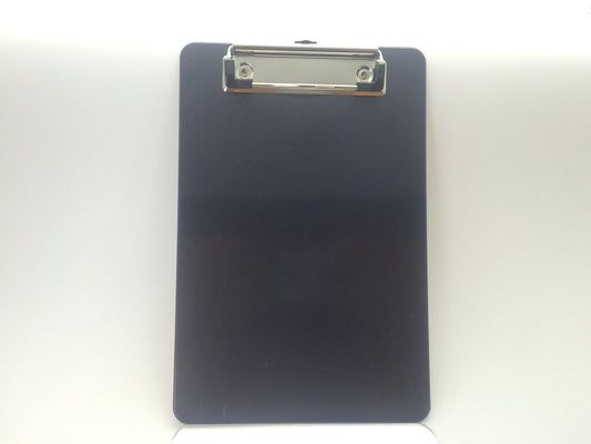 A5 Black Solid Plastic Clipboard - with Ruled Side