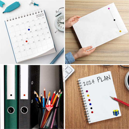 Pack of 560 Black 8mm Round Labels - Stickers