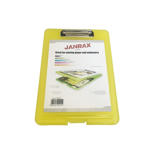 A4 Yellow Clipboard Box File - Storage Filing Case