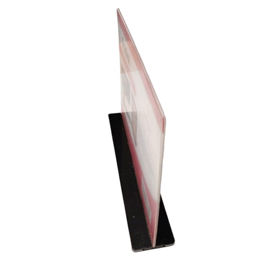 Vertical Design T-Shape Acrylic Sign Holder 14.8 x 21cm