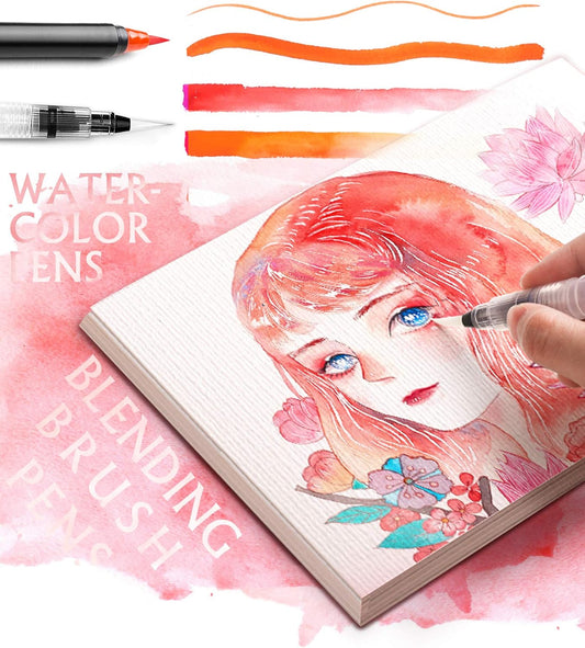 Pack of 48 Washable Water Colour Brush Tip Pens