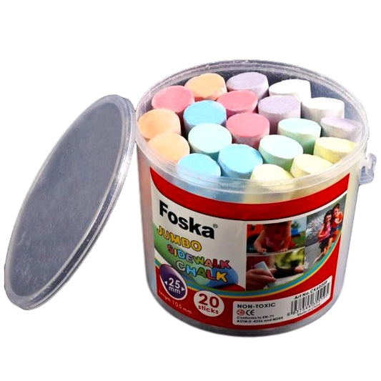 Tub of 20 Jumbo Sidewalk Colours Chalks