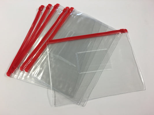 Pack of 12 A5 Red Zip Zippy Bags - Janrax 708523