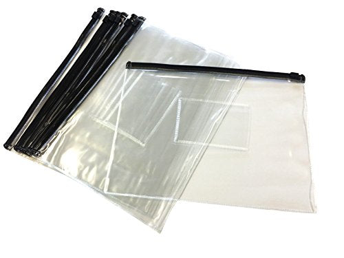 Pack of 12 A5 Black Zip Zippy Bags - Janrax 708527