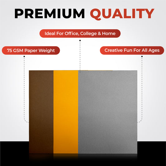 Pack of 100 A5 Yellow Coloured Paper 75gsm Sheets