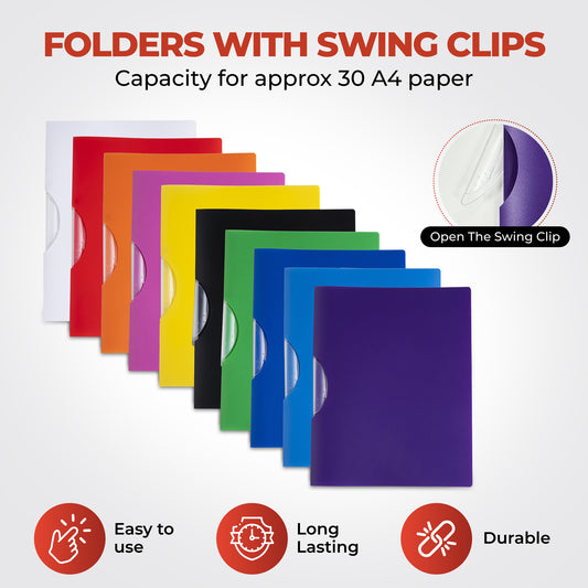 A4 Purple Swing Clip Folder Document File