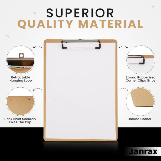 A4 Quality Wooden Clipboard with Hanging Hole