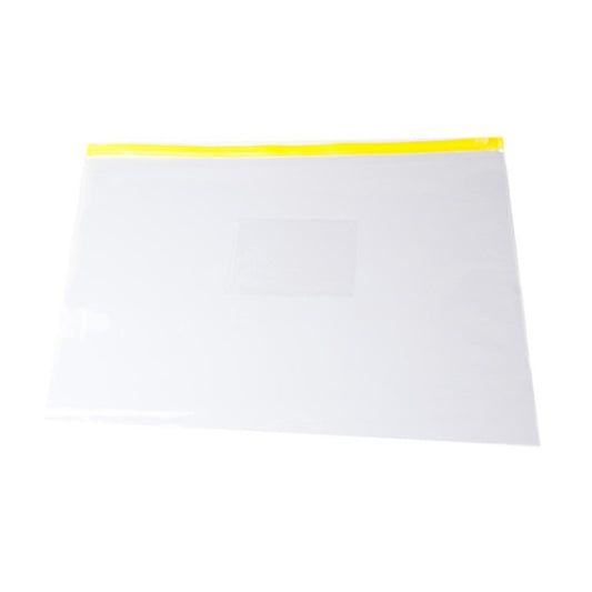 Pack of 12 A4 Yellow Zip Zippy Bags - Janrax 708531