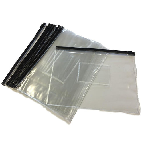 Pack of 12 A5 Black Zip Zippy Bags - Janrax 708527