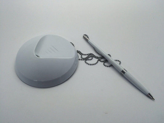 White Reception Counter Pen on Chain