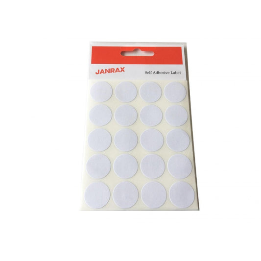 Pack of 140 White 19mm Round Labels - Stickers